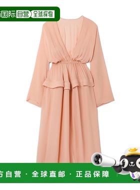 1h可退 香港直邮Alaia V领长袖连衣裙 AA9R2641T666A