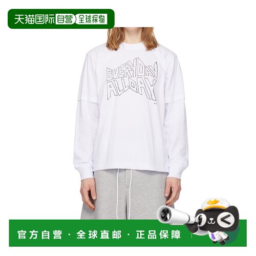 1h可退 香港直邮SACAI 男士T恤 2601122S101 SS2026 白色 印花长
