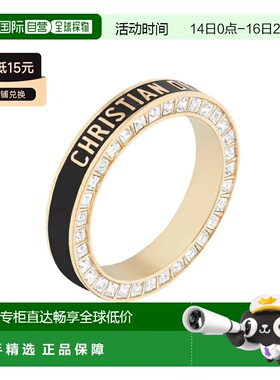 自营1h可退 欧洲直邮DIOR/迪奥 女士金黑混色饰面金属嵌白色水晶
