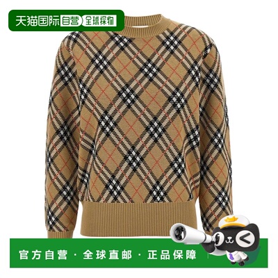 欧洲直邮BURBERRY 女士针织衫 8110514SAND AW2025 卡其色 CHECK-