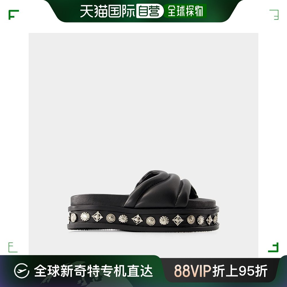 欧洲直邮Aj1329 Sandals - Toga Pulla - Leather - Black 女鞋 时尚休闲鞋 原图主图