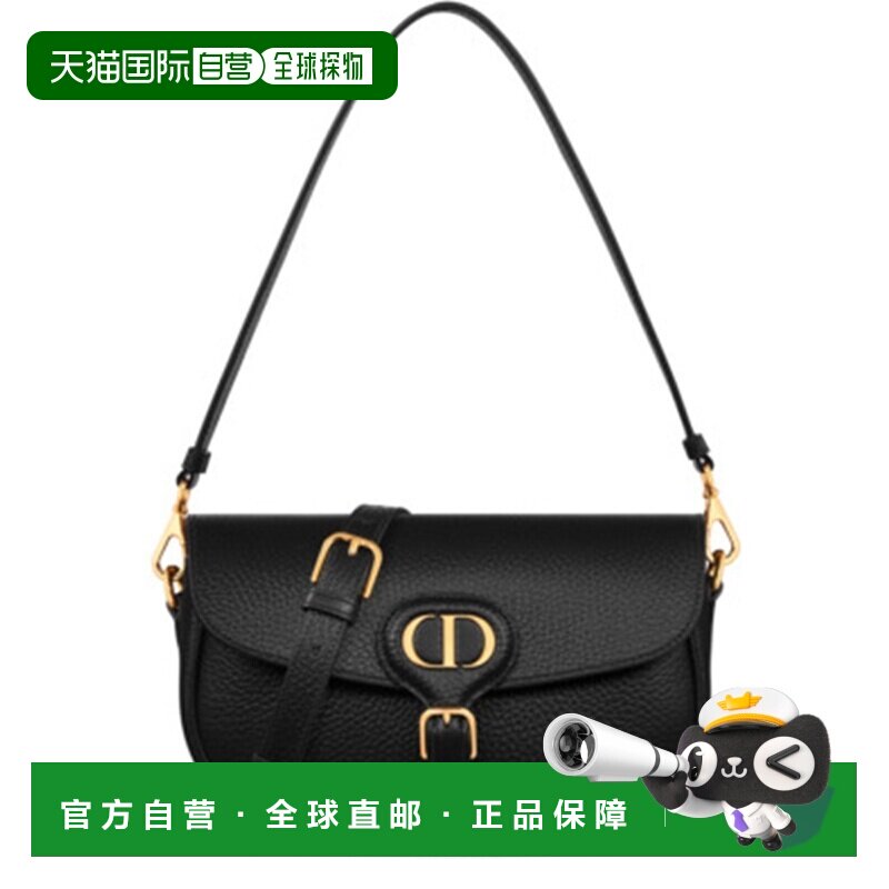 自营1h可退 欧洲直邮DIOR迪奥 女士黑色牛皮革CD搭扣多功能包图片