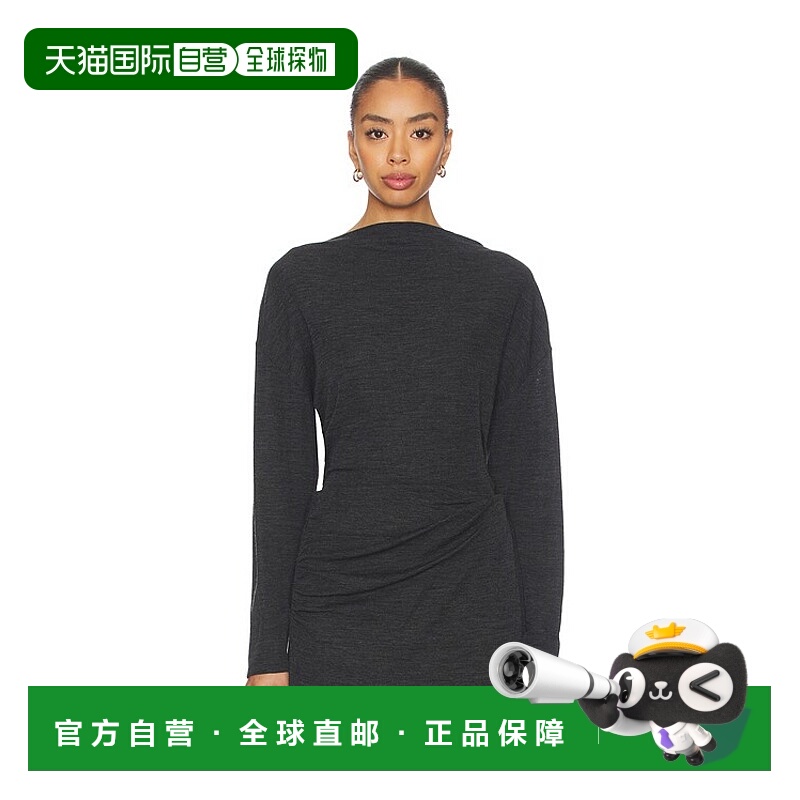1h可退 香港直邮VINCE 女士 垂褶一字领上衣 V137884816 grey灰色