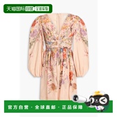 褶裥印花亚麻迷你连衣裙 香港直邮ZIMMERMANN 女士 0669DF243PEAC