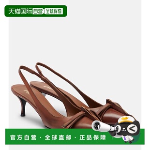 普拉达 舒适时尚 女士 brown棕色 皮质露跟浅口鞋 香港直邮Prada