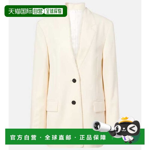 香港直邮toteme 女士 磨破羊毛西装外套 white白色 舒适时尚通勤