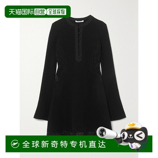 蕾丝边饰罗纹羊毛迷你连衣裙 1h可退 女士 香港直邮Chloe 蔻依