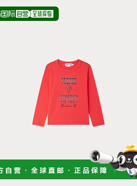欧洲直邮Bonpoint小樱桃 Tadda男童红色French Cowboy印花棉T恤