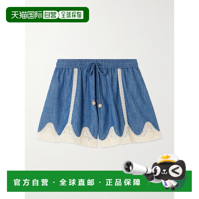 香港直邮ZIMMERMANN 女士 Awaken 蕾丝边牛仔短裤 5631ARS261