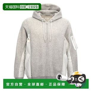 香港直邮Sacai 男士 抽绳连帽卫衣 SCM219 grey灰色 舒适时尚帽衫