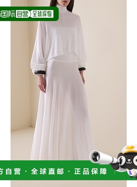 1h可退 香港直邮Alaia 女士 亚麻混纺长款连衣裙 AA9R2702K081B