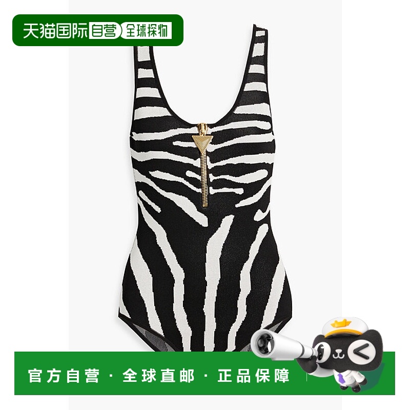 1h可退 香港直邮Balmain 巴尔曼 女士 斑马纹提花连体衣 AF1BA009