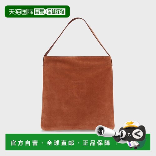 自营欧洲直邮GERARD DAREL LADY GD女士红棕色天鹅绒牛皮革手提包