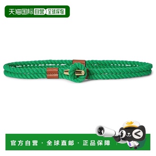 1h可退 香港直邮Lauren Ralph Lauren 女士 皮革边绳纹套索细款皮