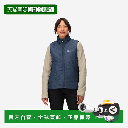 自营欧洲直邮Marmot土拨鼠 MonoQuilt女士灰蓝色聚酯纤维绗缝马甲