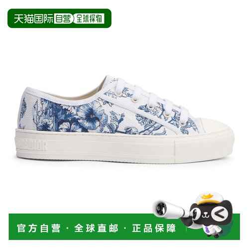自营1h可退 欧洲直邮DIOR迪奥 Walk'n'Dior女士米白蓝色棉质厚底