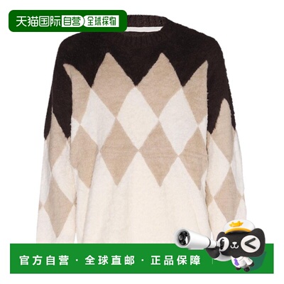 1h可退 香港直邮Sacai 男士 菱形針織圓領毛衣 03013M brown棕色