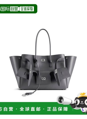 自营欧洲直邮Balenciaga巴黎世家 Bel Air女士灰色logo标识中号手