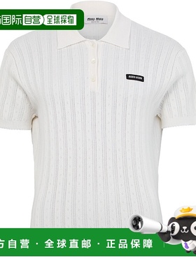 1h可退 欧洲直邮MIU MIU 缪缪 25秋冬  MIU85V7HWHT 女士 短袖Pol