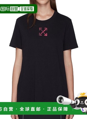 香港直邮Off-White 黑色logo印花T恤 OWAA049R20B07100短袖