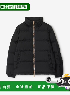 自营欧洲直邮Burberry博柏利 Snowdon系列男士黑色聚酯纤维格纹拉