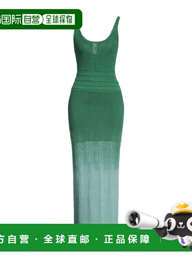 香港直邮Staud 女士 长款连衣裙 green绿色 舒适时尚