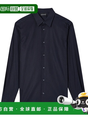 香港直邮Emporio Armani 长袖翻领满印LOGO衬衫 EM001537AF18123