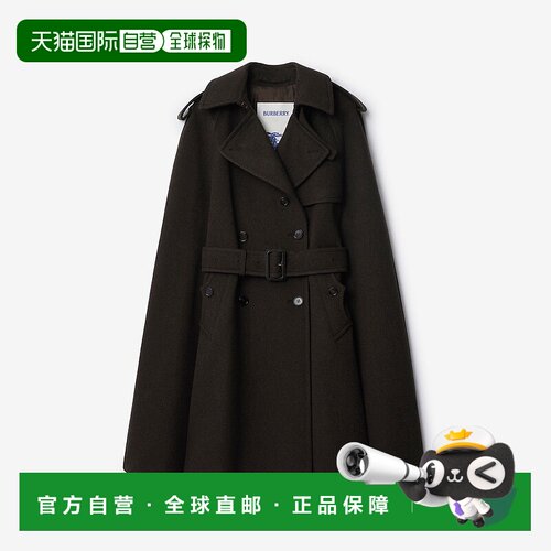 欧洲直邮Burberry (2025新品) 羊绒 Belmont Trench 斗篷大衣