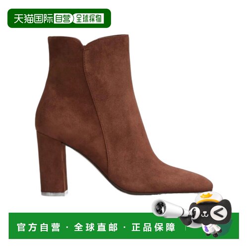 Gianvito Rossi 绒面皮粗跟及踝靴 G7284485RICCA【付后1h可退】