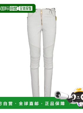 香港直邮Balmain 徽标修身直筒裤牛仔裤 YF0ME020DC66