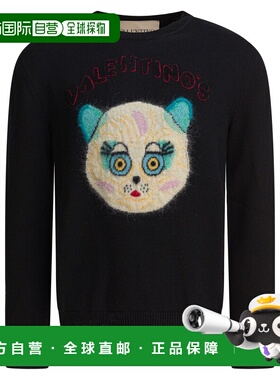 1h可退 香港直邮valentino 华伦天奴 男士 黑色棉质针织衫 7V3KC3