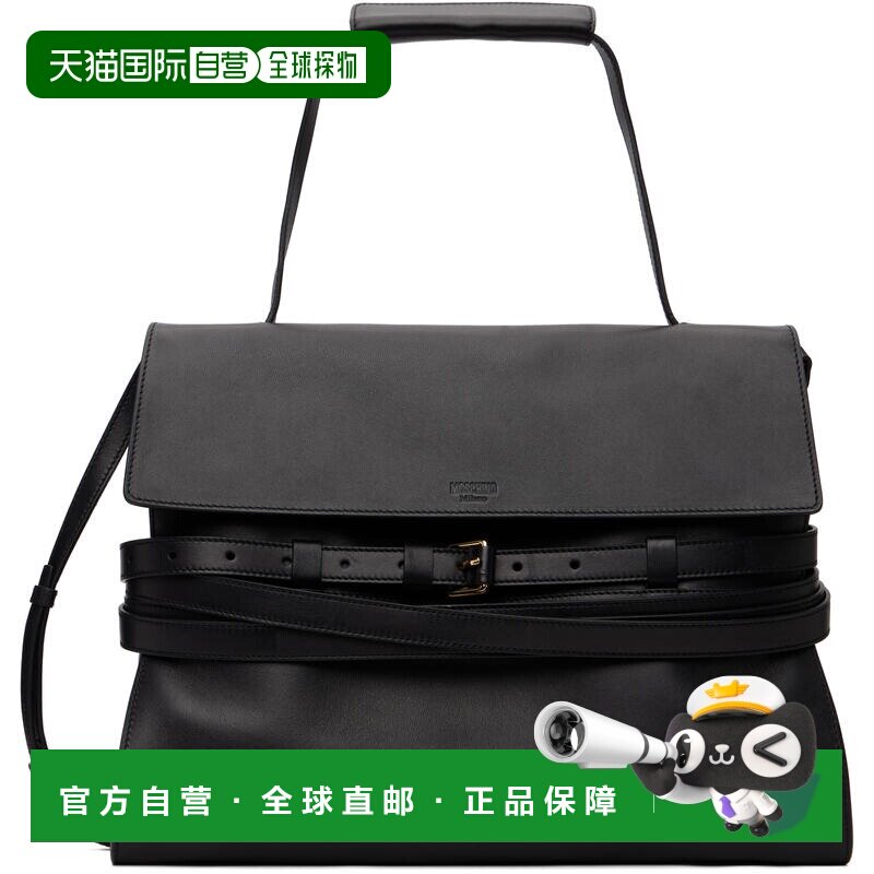 香港直邮Moschino 莫斯奇诺 女士 黑色中号 Tie Me 手提包 MC4162