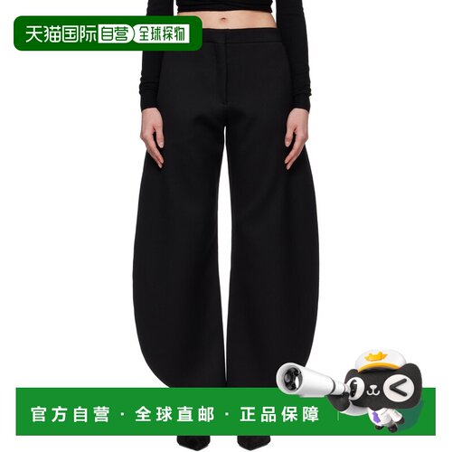 香港直邮alaia 女士 黑色 Petal Wool 长裤 AA9P1319W130C