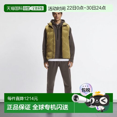 自营欧洲直邮ON昂跑 男士浅棕褐色聚酰胺可调节抽绳马甲背心