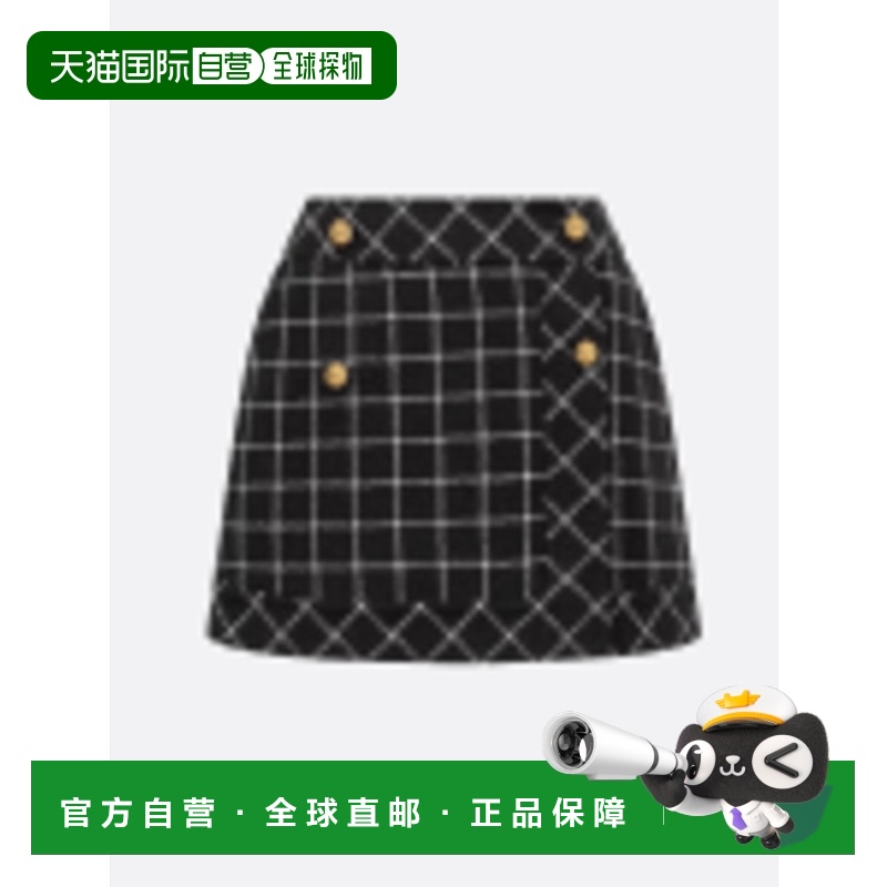 1h可退 香港直邮DIOR 迪奥 女士 Christian 格紋迷你裙 450J12A15