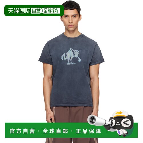 1h可退 香港直邮Erl 男士 海军蓝 Puke T恤 ERL12T004BLUE