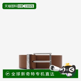 男士 欧洲直邮Burberry博柏利 榛果棕小牛皮格纹镌纹腰带