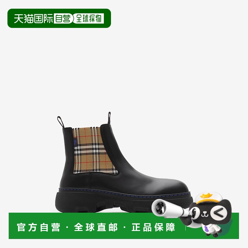 欧洲直邮BURBERRY(巴宝莉)24新品 皮革 Creeper 低筒切尔西靴厚底