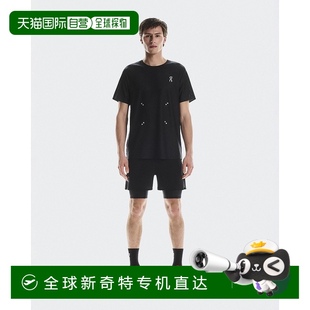 歐洲直郵On昂跑 黑色聚酯纖維反光標(biāo)識T恤 Pace系列男士