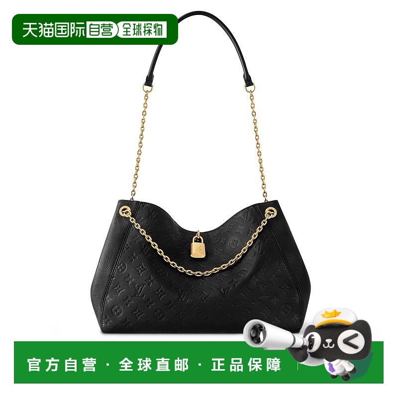 自营1h可退 欧洲直邮LV/路易威登 Anytime MM女士黑色牛皮单肩包