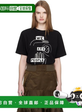 1h可退 香港直邮Sacai 女士 黑色 geoff sacai 系列印花 T 恤 260