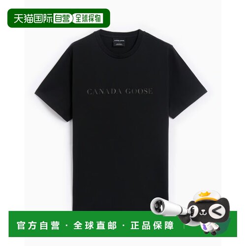 香港直邮CANADA GOOSE 男士T恤 1420M61 AW2024 黑色 Black cotto