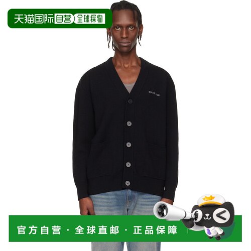 香港直邮Marine Serre 男士 黑色 Merino Wool Knit Maxi 开衫 MT