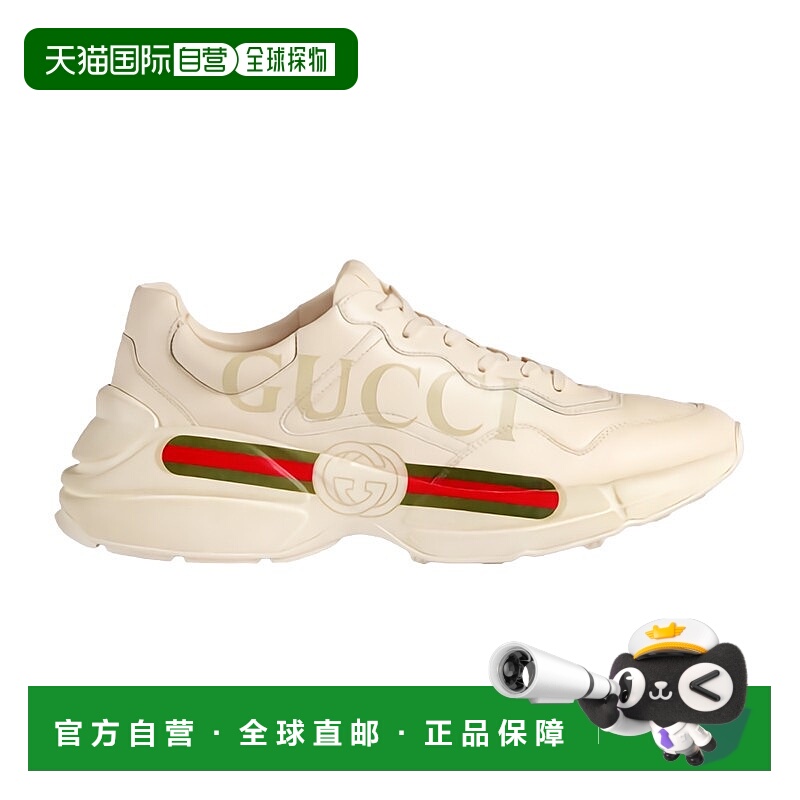 自营欧洲直邮预定1-2周 GUCCI/古驰 爆款男士象牙色皮革印花双G字