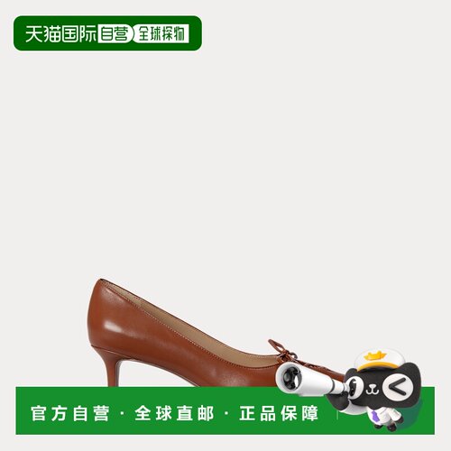 自营欧洲直邮Ralph Lauren拉夫劳伦 Adrienne女士米色纳帕皮系带