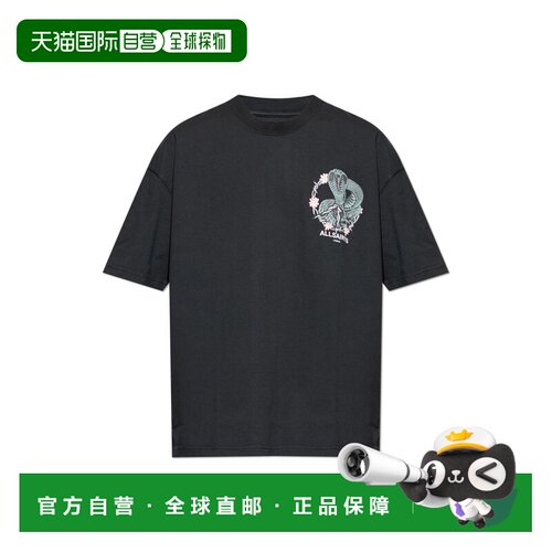 1h可退 香港直邮ALL SAINTS 男士T恤 SNAKEBITEM032PDWASHEDBLACK