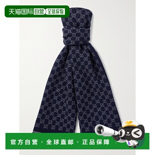 香港直邮Gucci 古驰 男士 GG羊毛提花围巾 8362644G386配饰