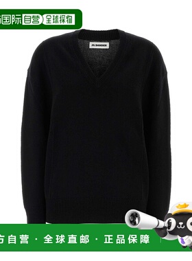 香港直邮Jil Sander 吉尔 桑达 女士 黑色羊毛混纺宽松款毛衣 J03