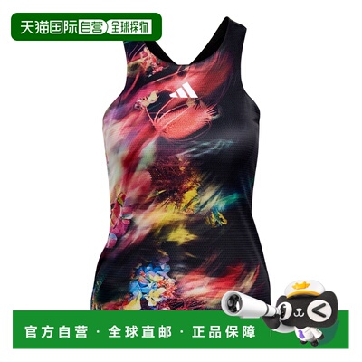 自营欧洲直邮Adidas阿迪达斯 Melbourne Y女士黑色聚酯纤维背心