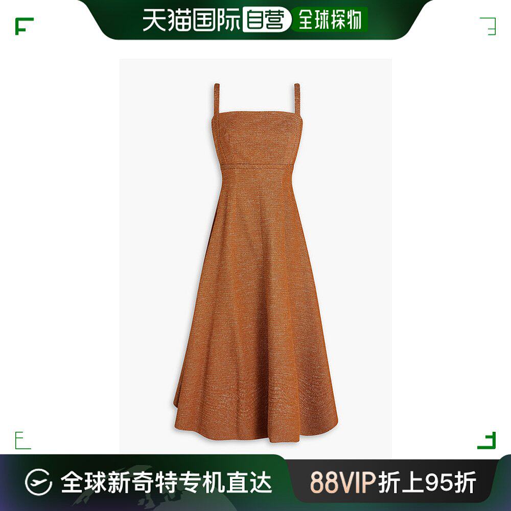 香港直邮emilia wickstead 女士 freya 棉混纺斜纹布中长连衣裙 c